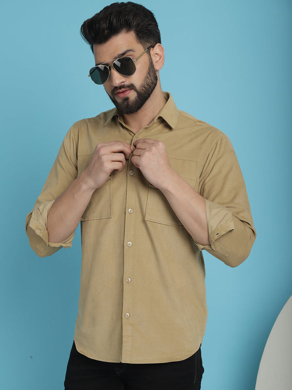 Men Standard Corduroy Cotton Shirt  | WomensFashionFun