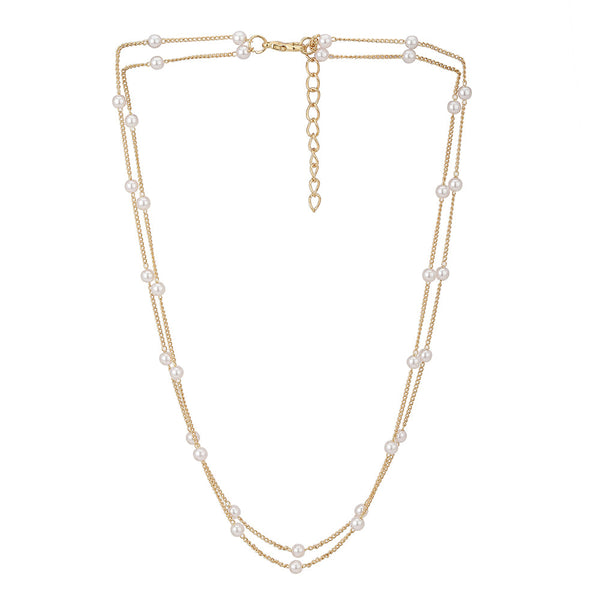 White Rose Gold - Plated Layered Necklace | womensfashionfun