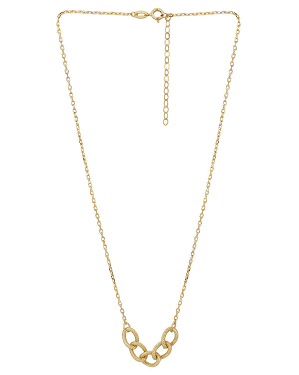 18Kt Gold Plated Contemporary Necklace With Textured Links | womensfashionfun