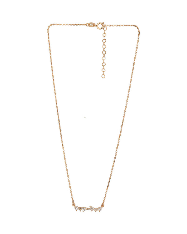 18Kt Rose Gold Plated With Cz Fancy Necklace For Women | womensfashionfun