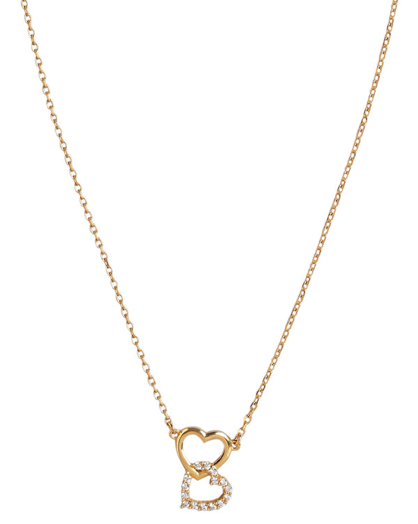 18Kt Gold Plated With Cz Heart Necklace For Women | womensfashionfun