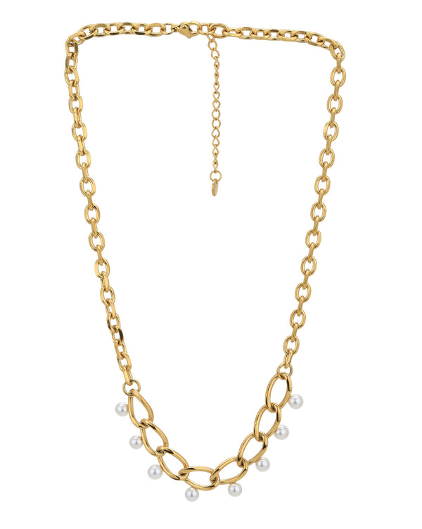 Gold Plated With Pearl Fancy Necklace For Women | womensfashionfun