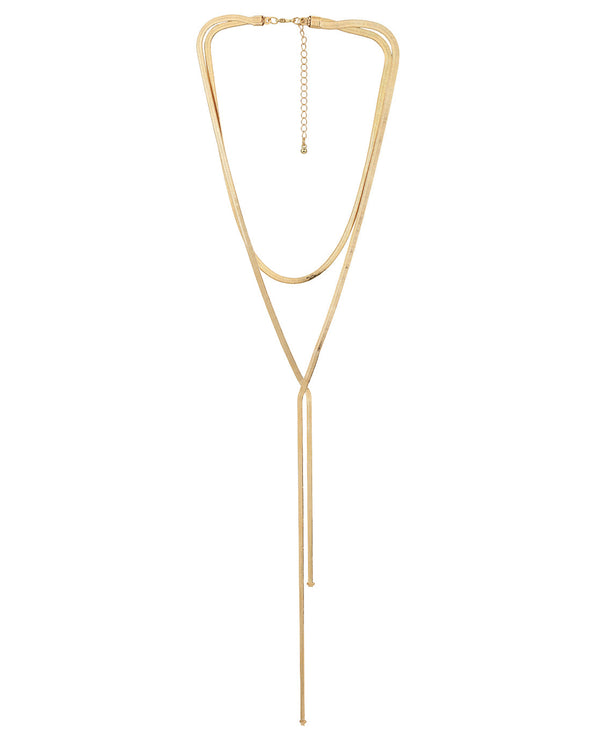 Rose Gold Plated Lariat Necklace For Women | womensfashionfun