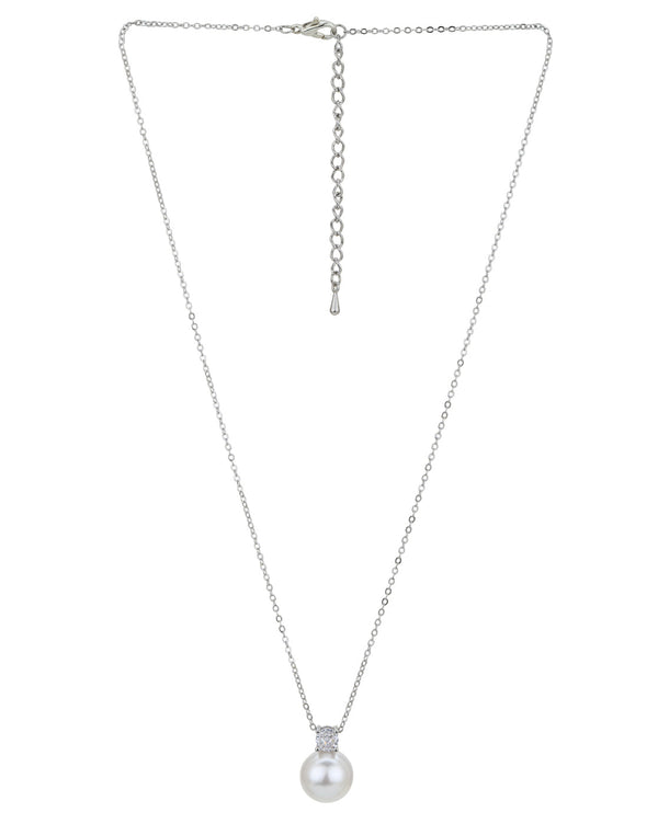 Silver Plated With Pearl Pendant And Chain For Women | womensfashionfun