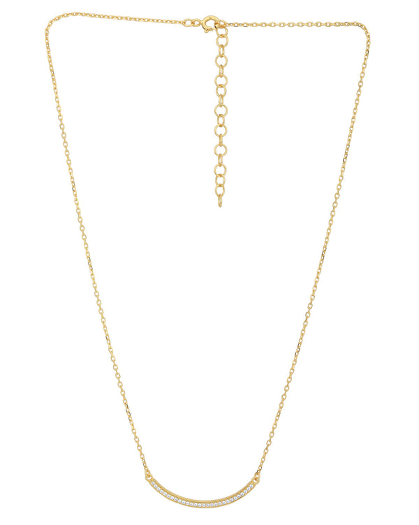 18Kt Gold Plated With Cz Bar Necklace For Women | womensfashionfun