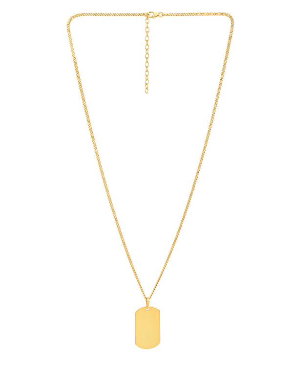 18Kt Gold Plated Contemporary Pendant With Chain For Men | womensfashionfun