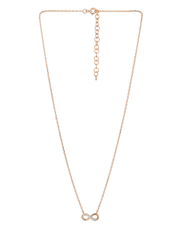 18Kt Rose Gold Plated With Cz Infinity Necklace | womensfashionfun