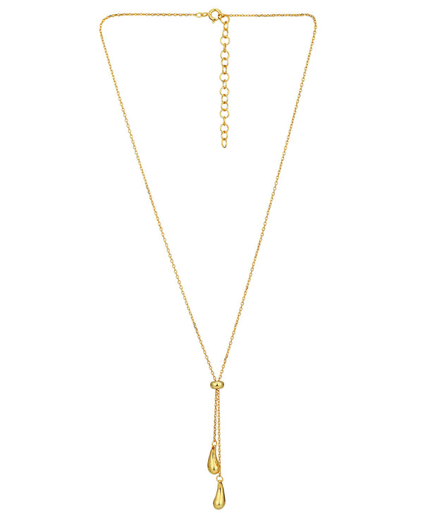 18Kt Gold Plated Dangling Teardrop Lariat Necklace | womensfashionfun