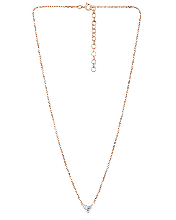 18Kt Rose Gold Plated With Cz Heart Necklace | womensfashionfun