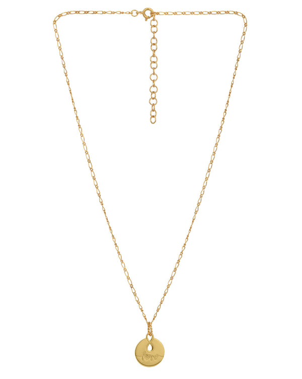 18Kt Gold Plated Infinity With Love Texture Pendant And Chain | womensfashionfun