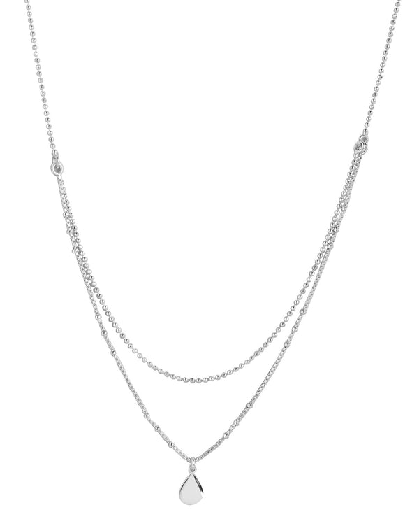 925 Sterling Silver Rhodium Plated Double Chain Choker Necklace | womensfashionfun