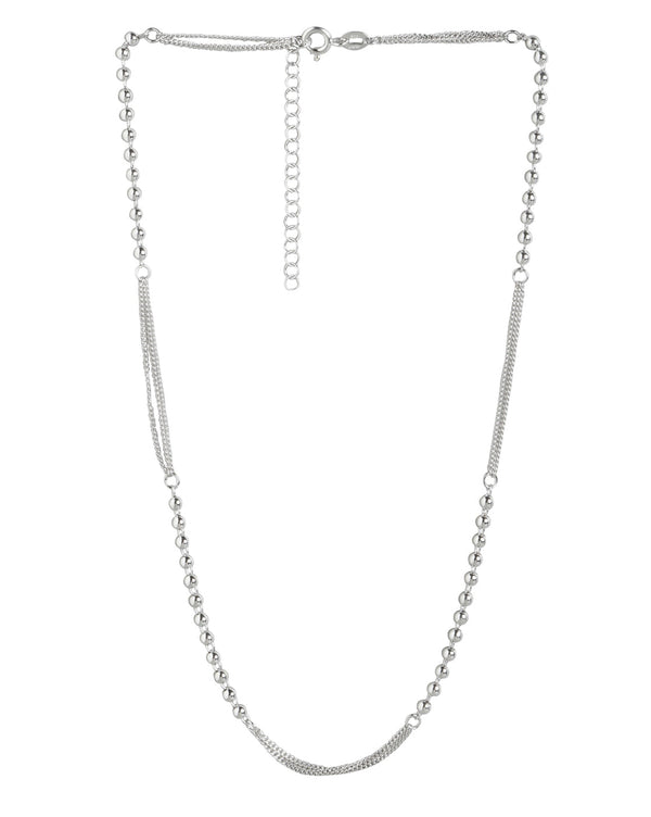 925 Sterling Silver Rhodium Plated Minimal Necklace | womensfashionfun