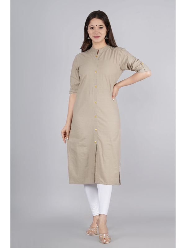 Cotton Solid Straight Kurta | WomensFashionFun.com