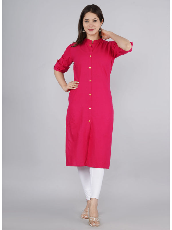 Cotton Solid Straight Kurta | WomensFashionFun.com