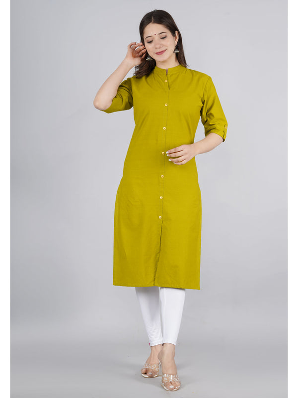 Cotton Solid Straight Kurta | WomensFashionFun.com