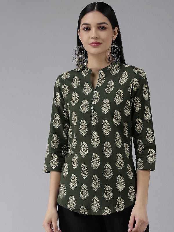 Women Green Cotton Top | WomensfashionFun.com