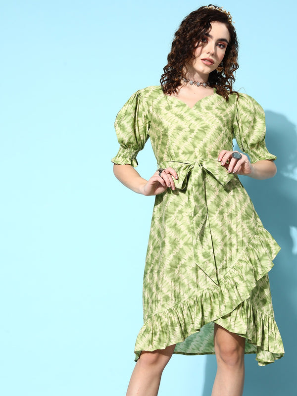 Women Green Muslin Dress | WomensfashionFun.com