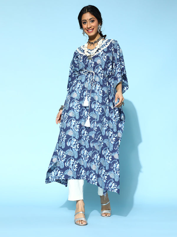 Women Blue Cotton Kaftan | WomensfashionFun.com