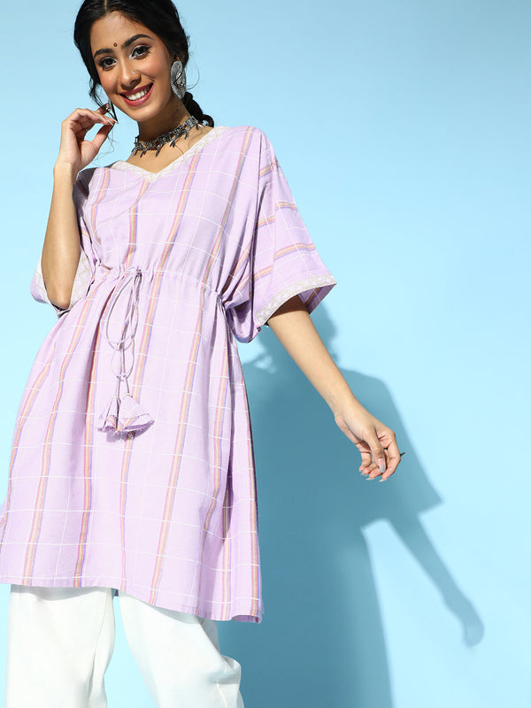 Women Lavender Cotton Kaftan | WomensfashionFun.com