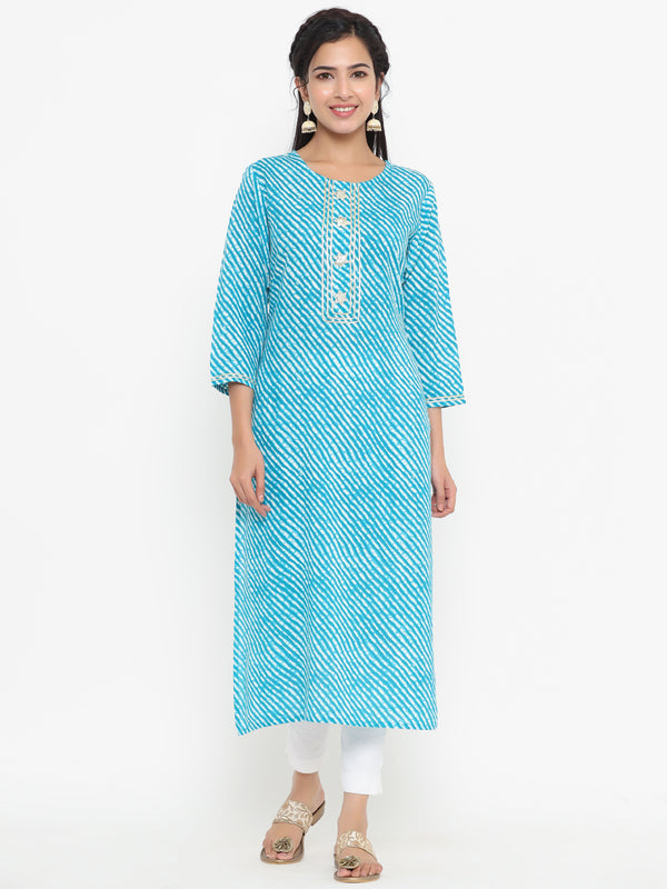 Women Blue Rayon Kurta | WomensfashionFun.com