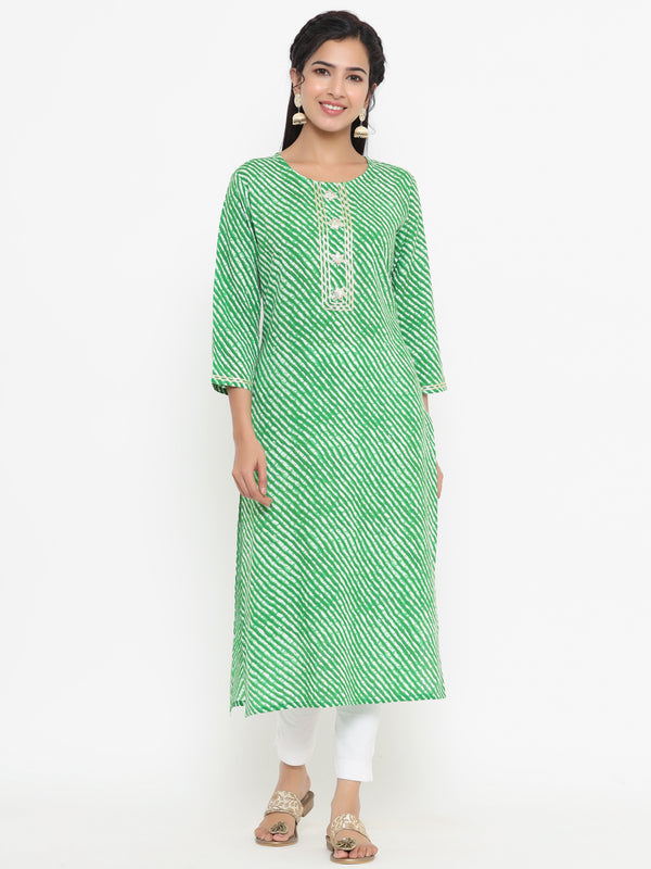 Women Green Rayon Kurta | WomensfashionFun.com