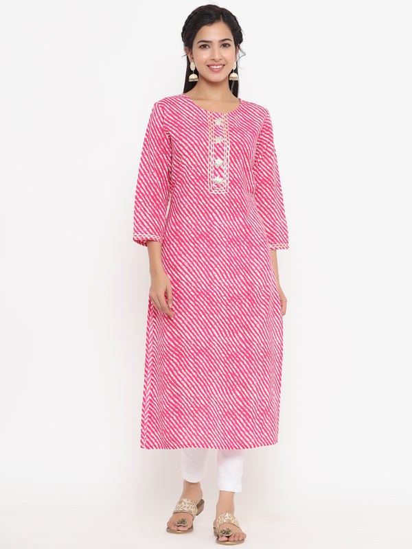 Women Pink Rayon Kurta | WomensfashionFun.com