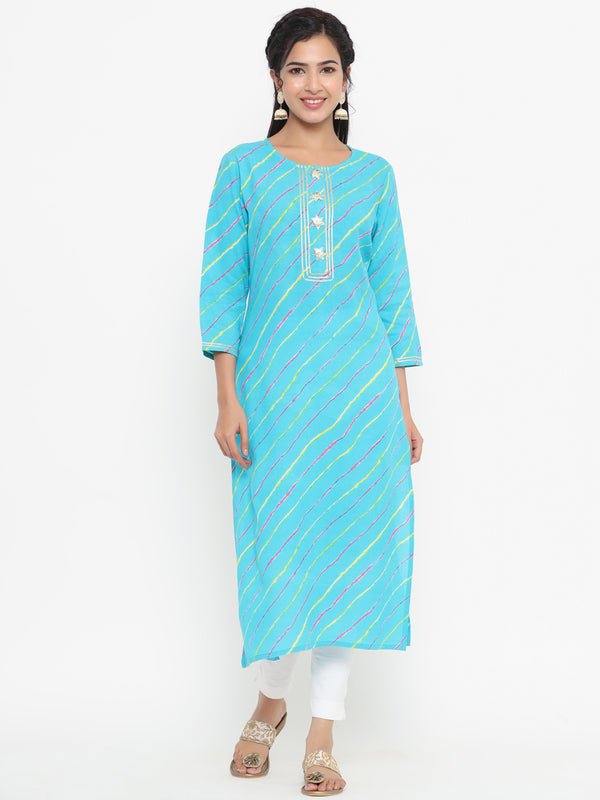 Women Sky Blue Rayon Kurta | WomensfashionFun.com