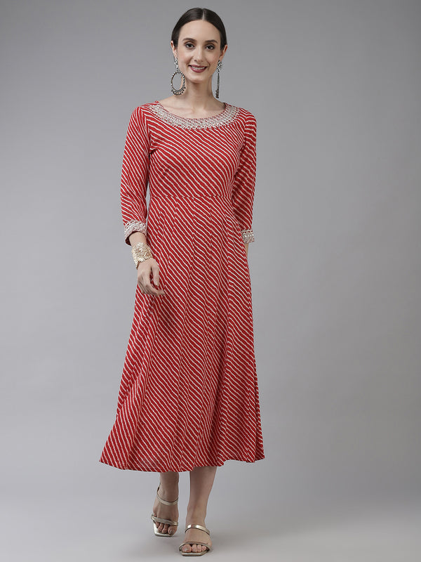 Women Red Rayon Dress | WomensfashionFun.com