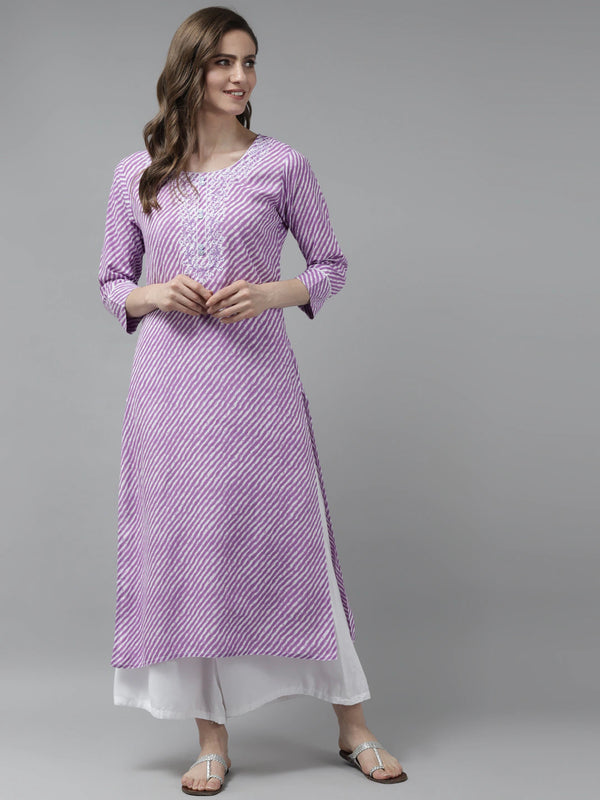 Women Lavender Rayon Kurta | WomensfashionFun.com