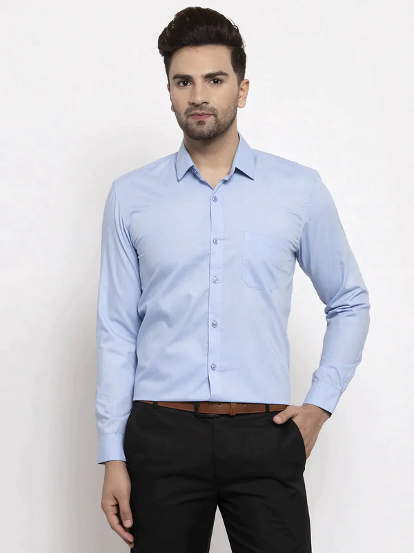 Men's Cotton Solid Firozi Blue Formal Shirt's | WomensfashionFun.com