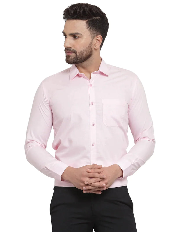 Men's Cotton Solid Light Pink Formal Shirt's | WomensfashionFun.com