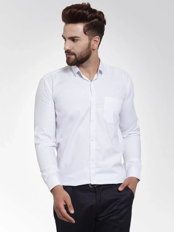 Men's Cotton Solid White Formal Shirt's | WomensfashionFun.com