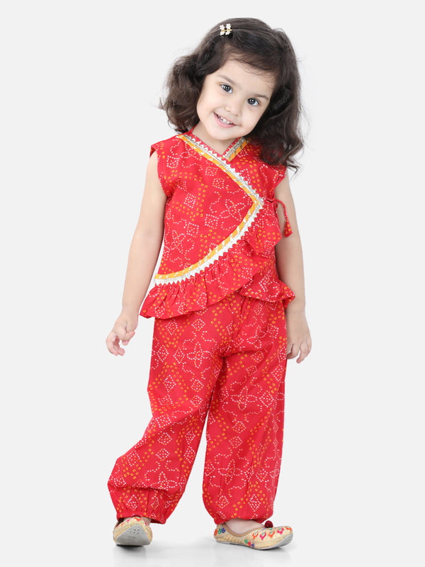 Cotton Top With Harem For Girls- Red | WomensFashionFun