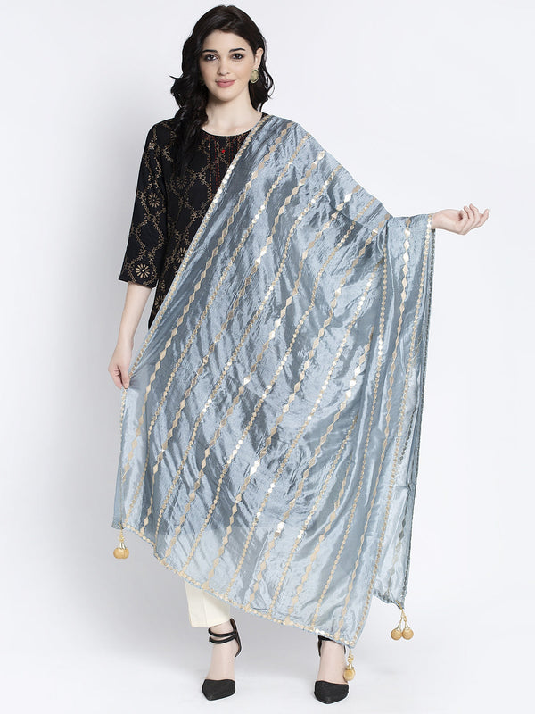 Grey Gotta Patti Silk Dupatta