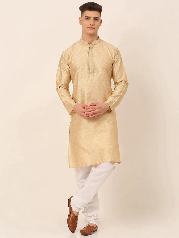 Men's Silk Blend Collar Embroidered Kurta Pyjama Set | WomensfashionFun.com