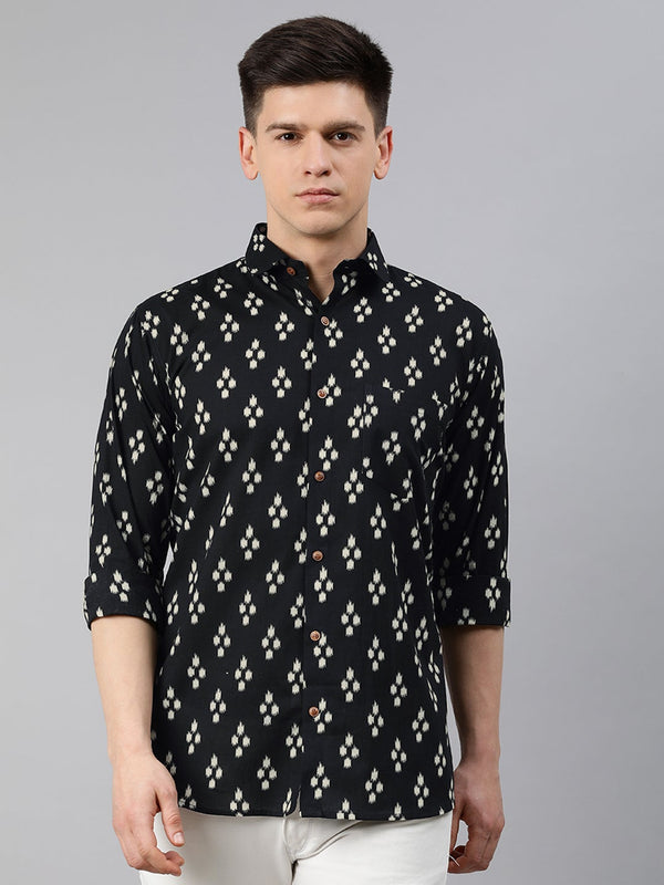 Black Cotton Full Sleeves Shirts For Men | WomensFashionFun