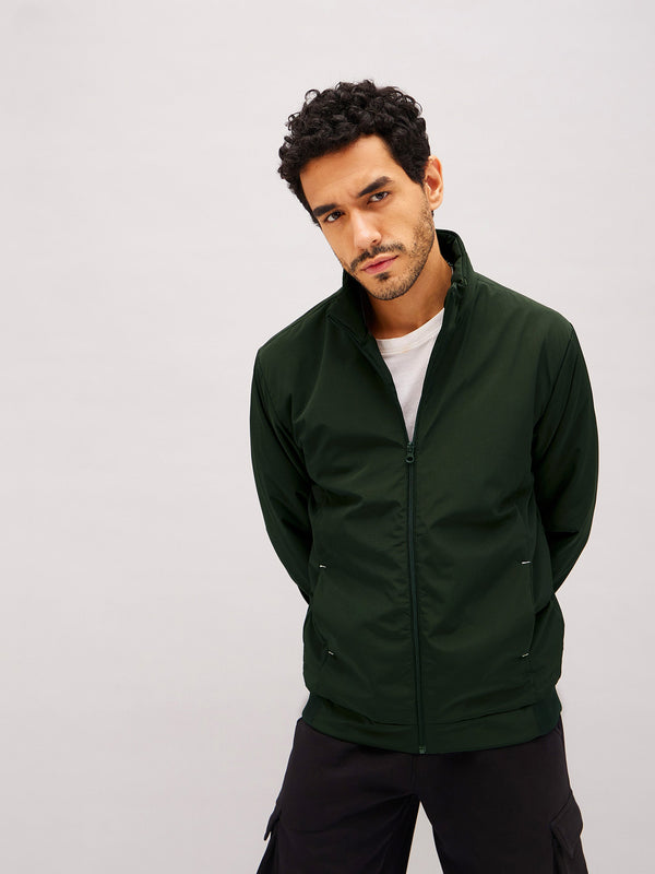 Men Olive Full Sleeve Biker Jacket | WomensfashionFun.com