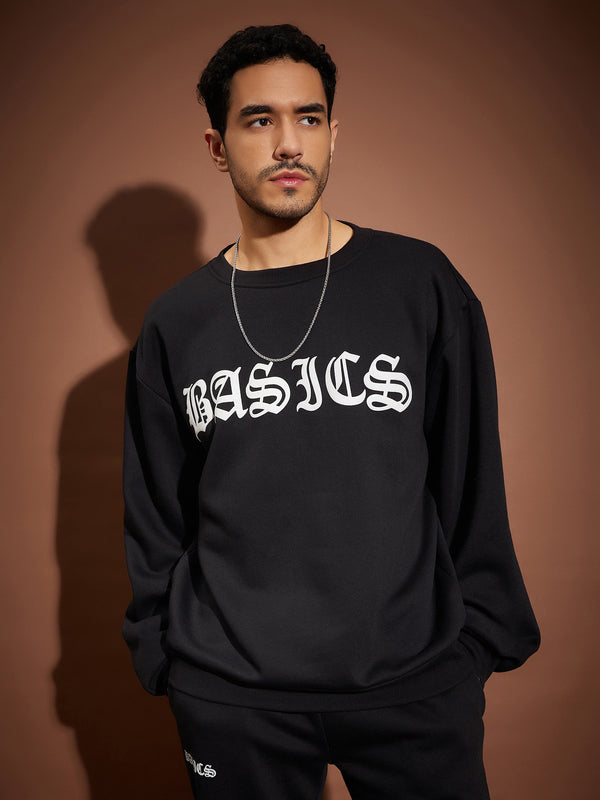 Men Black BASIC Oversized Sweatshirt | WomensfashionFun.com