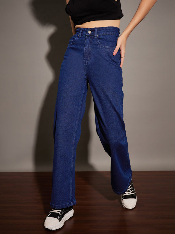 Women Blue Straight Fit Jeans | WomensfashionFun.com