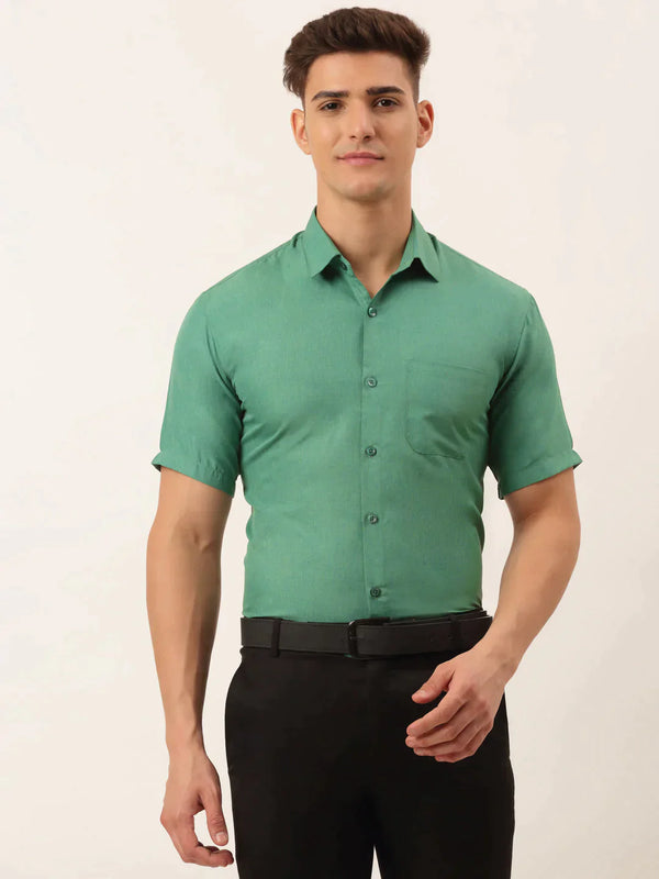 Men's Cotton Solid Half Sleeve Formal Shirts | WomensfashionFun.com