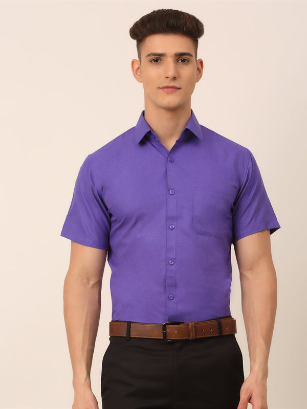 Men's Cotton Solid Half Sleeves Formal Shirt | WomensfashionFun.com