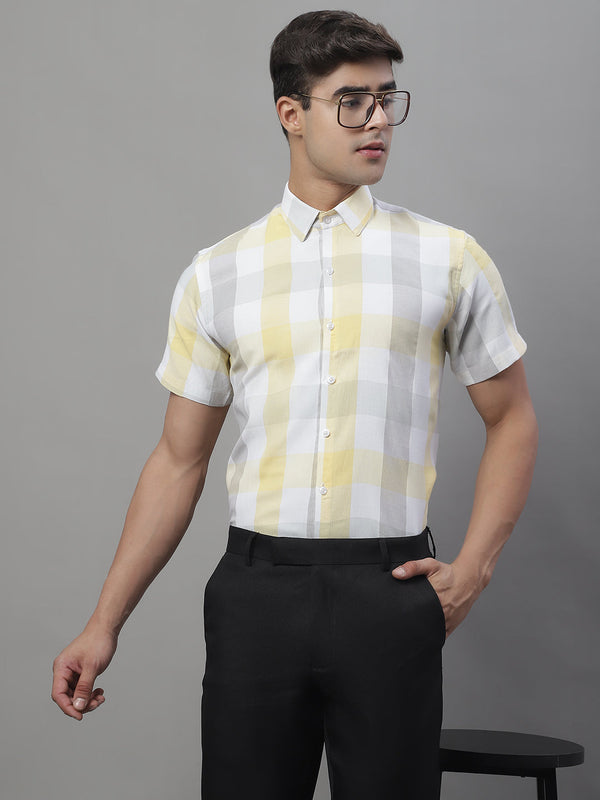 Men's Pure Cotton Checked Formal Shirts | WomensfashionFun.com