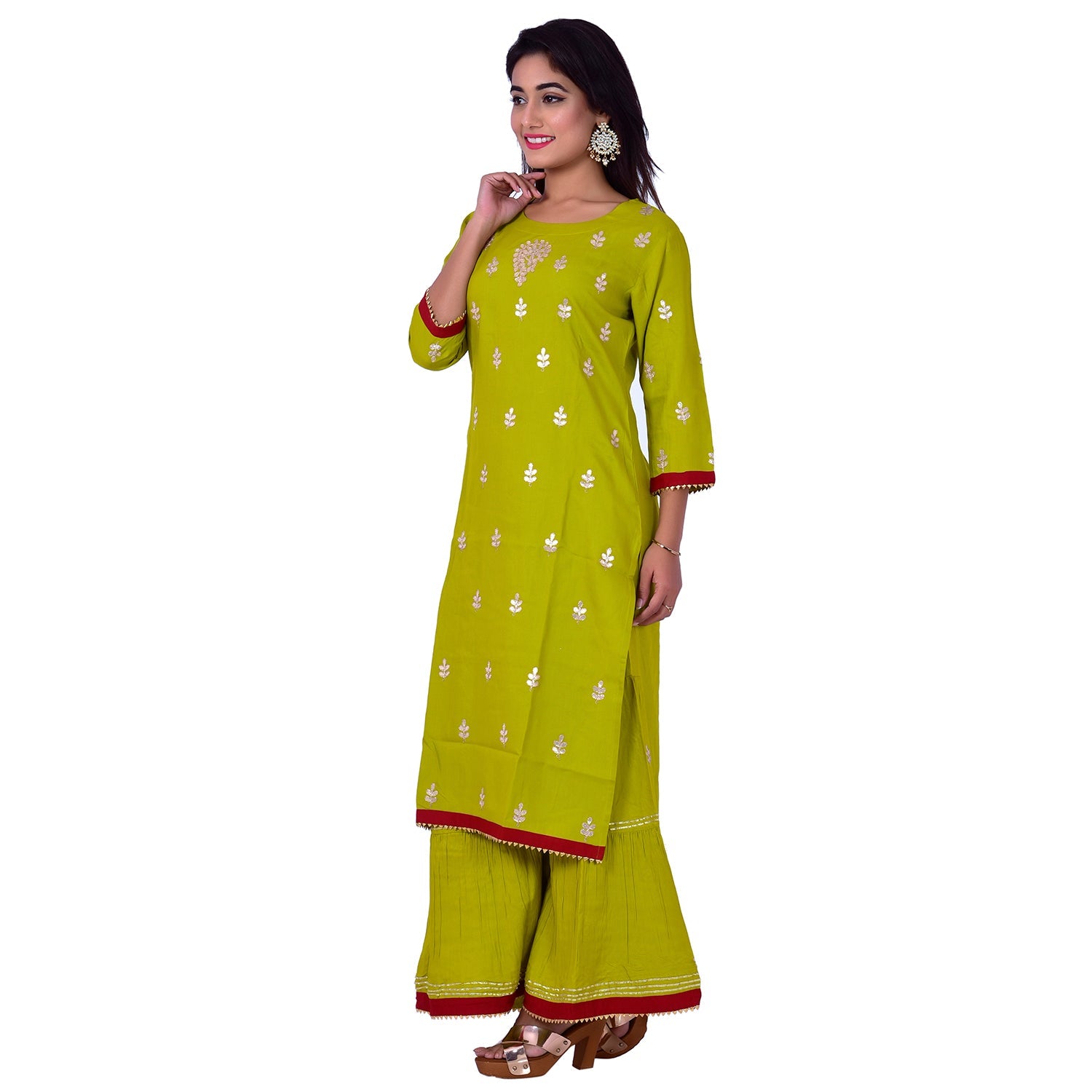 Women Ethnic Kurta with Sharara