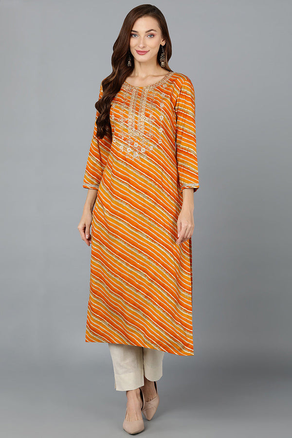 Gold Silk Blend Straight Kurtas | WomensFashionFun.com